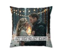 Personalised Cushion Cover | Customised Pillow Cover with Any Text & Photo | Personalised Gifts, Mothers Day, Valentines Day, Birthday, Anniversary & Wedding (Single Side Print)