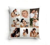 Personalised Cushion Cover with Custom Photo and Text, Soft Pillow Case for Valentine's Birthday Mother's Day Wedding, Single or Double Side Print (9 photos)
