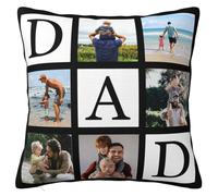 Personalised Cushion Cover with Picture Text, Custom Photo Pillow case Sofa Home Décor Gift Dad Birthday Wedding Keepsake Anniversary