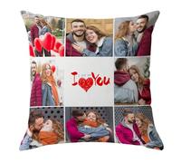 Personalised Cushion Covers 40 X 40 Valentines Gifts for Her Him Living Room Custom Pillow Case, Customized Gifts for Women Men Wife Husband Mum Dad Memorial Gift Customized Gift Photo Personalised