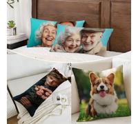 Personalised Cushion, Custom Pillow with Your Own Image Cushion Cover 16x32inch-Custom Photo Text Body Pillow-Personalised Gifts for Mother's Day, Valentine's, Wedding, Anniversary from Family J1-187