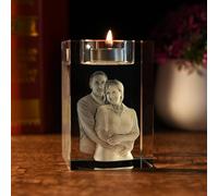 Personalised Custom 3d Holographic Photo Etched Engraved Crystal Candle Holder,Custom Memorial Candle Holder, Wedding,Anniversaries,Birthdays,Tea Light Holders,personalised Gift (3D,10cm)