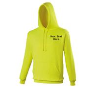 Personalised Custom AWDis Just Hoods Embroidered Text/Logo Electric Hoodie Gym