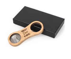 Personalised Custom Bamboo Bottle Opener + Gift Box | Design A Truly Unique Present | Laser Engraved | Great Birthday Father's Valentine's Day Wedding Gift Idea