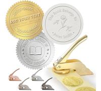 Personalised Custom Book Embosser Stamp with Name Text, Stamp Gift for Readers, Collectors, Libraries and Wedding Invitation, Notary Seal Labels