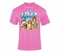 Personalised Custom Bootleg Rap T Shirt Vintage Collage T-Shirt Top Design - Vintage 90s Style Retro Tee, Birthdays, Christmas Music Fans, I Love my Girlfriend tshirt Pink