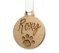 Personalised Custom Christmas Dog Cat Puppy Kitten Horse Rabbit Pet Bauble Animal Decorative White Ribbon Hanging Xmas Tree For Pet Memories Paw Print Memorial Pet Loss