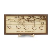 Personalised Custom Christmas Wooden Family Tree Plaque with Your Kid's Names, Christmas Mother's Day Birthday Gifts for Mom, Grandma from Son, Daughter, Grandkids