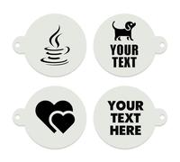 Personalised Custom Coffee Stencils,Customisable with Any Name/Logo/Text Latte Cappuccino Mocha Cake Decorating Tools,Gifts for Coffee Lovers 10PC (9cm/3.54in)
