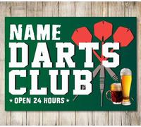 PERSONALISED Custom Darts Club Design Pub Beer Drinks Friends Sports Metal Plaque Gift Wall Sign Decor