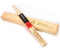 Personalised Custom Drum Sticks + Optional Gift Box - 5A Size | Laser Engraved