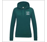 Personalised Custom Embroidered AWDis Ladies College Hoodie Hooded Sweatshirt
