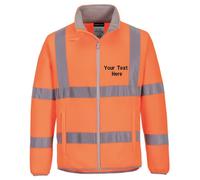 Personalised Custom Embroidered Eco Hi Vis Fleece Jacket Safety Workwear