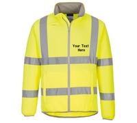 Personalised Custom Embroidered Eco Hi Vis Fleece Jacket Safety Workwear