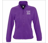 Personalised Custom Embroidered Ladies North Fleece Jacket Unlined Full Zip TOP