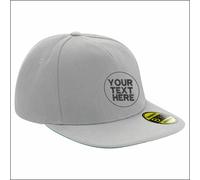 Personalised Custom Embroidered Original Flat Peak Snapback Cap 5 Panel Hat