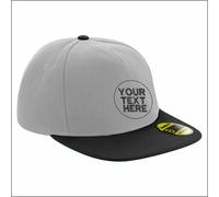 Personalised Custom Embroidered Original Flat Peak Snapback Cap 5 Panel Hat