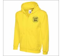 Personalised Custom Embroidered Text Full Zipped Pullover Hoodie Workwear TOP