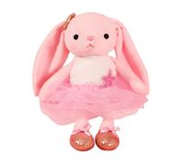 Personalised Custom Embroidery Ballet Bunny Plush Toy with Floppy Ears New Baby Shower Present Birthday Gifts For Girls (Pink)
