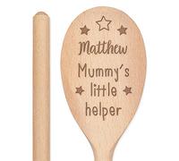 Personalised Custom Engraved Wooden Spoon Mummy's Little Helper Any Name Text