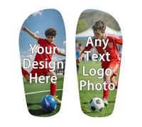 Personalised Custom Football Shin Pads, Customisable with Your Own Photo Logo Name Text, Lightweight Breathable Protective Shin Guards for Training Competitive Matches Kids Youth Adults Men Women