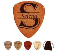 Personalised Custom Guitar Picks That Fit into Guitar Pick Holder, Great Gifts for Musicians - Rosewood