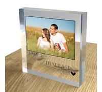 Personalised Custom Individual Acrylic Crystal Clear Block Plaque With Your Photo Picture Image Logo And Text 3D Effect - Family is a Gift