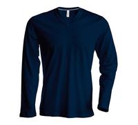 Personalised Custom Kariban Men's long-sleeved V-neck T-shirt Long sleeve KB358