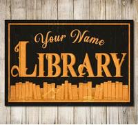 PERSONALISED Custom Library Sign Reading Lover Bookshelf Gift Decor Metal Plaque
