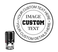 Personalised Custom Logo Stamp for Business Ink Stamps Personalised Ink Return to Sender Stamps Self Inking Stamp Logo - Round, 9 Colors, 4 Sizes