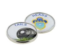 Personalised Custom Logos or Photos, Sports Coin Toss, Flip Coin with Heads and Tails Wording, in a Gift Box, Ideal for Rugby, Football, Netball, Golf, Cricket, Hockey Games Etc