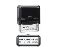 Personalised Custom Made Self-Inking Business Company Address Rubber Ink Stamp - 48mm x 18mm (4 Lines)
