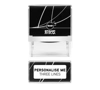 Personalised Custom Made Self-Inking Company Business Address Rubber Ink Stamp - 48mm x 18mm (Three Lines of Text)