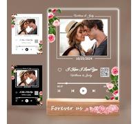 Personalised Custom Music Spotify Song Acrylic Plaque Spotify Plaque Picture Frame Personalised Gifts for Him Her Boyfriend Girlfriend Christmas Valentines Day (5 Size: 15-40cm)