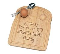 Personalised Custom Name A Toast to an Eggcellent Breakfast Dippy Egg Cup Board Wooden Easter Easter