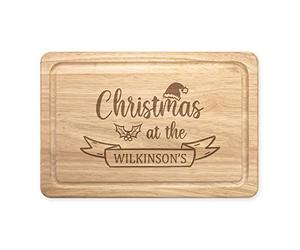 Personalised Custom Name Christmas at The Rectangular Wooden Chopping Cheese Board