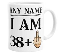 Personalised Custom Name I Am 38 + 1 Funny Mug 39th Birthday Gift Middle Finger Novelty Coffee Mug Tea Cup