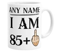 Personalised Custom Name I Am 85 + 1 Funny Mug 86th Birthday Gift Middle Finger Novelty Coffee Mug Tea Cup