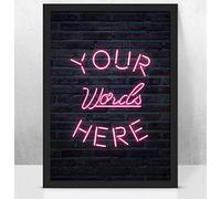 Personalised Custom Neon Poster Print Home décor, Any Wording, Framed/unframed