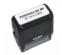 Personalised Custom Office, Business and Teacher Stamp - Allows Up to 6 Lines - Impression Size - 57 x 21 mm - Black