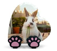 Personalised Custom Pet Memorial Heart Plaque Photo Text Name with Paw Display Stand Cat Dog Slate Stone Grave Marker | Full Print Horizontal | Size 10x10 cm