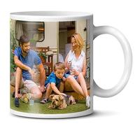 Personalised Custom Photo Mug - Add Your Own Image, Text, Logo - Customisable 11oz Coffee Cup, Gift for Birthdays, Holidays, Weddings - Durable Ceramic Valentines Gifts for Him & Her | 2 Photo Collage