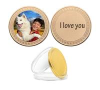 Personalised Custom Photo Pocket Hug Tokens, Custom challenge coin Text/ Photo, couple decision coin, Sympathy Gifts The Loss Of Gift Loved Anniversaries Birthday Valentine's (Rose Gold)