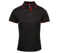 Personalised Custom Premier Women Contrast CoolChecker Polo Short Sleeve PR619