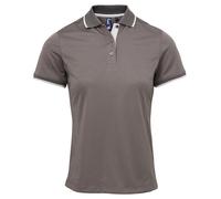 Personalised Custom Premier Women Contrast CoolChecker Polo Short Sleeve PR619