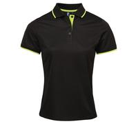 Personalised Custom Premier Women Contrast CoolChecker Polo Short Sleeve PR619