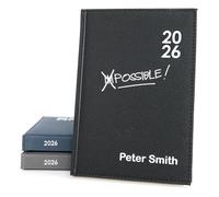 Personalised Custom Premium Diary Organiser 2026 | Design A Truly Unique Gift | Printed PU Leather (Black, A5/WeekToView - 21x14.5x1.7cm)