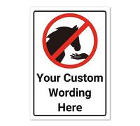 Personalised Custom Printed Do Not Feed Horses Warning Sign. Tough, Durable and Rust-Proof Weatherproof PVC Sign for Outdoor Use, Pick Your Size and Fonts No. 058