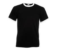 Personalised Custom printed Fruit of the Loom Ringer T-shirt Round Crew Neck