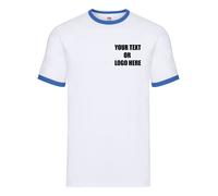 Personalised Custom Printed Fruit of the Loom Ringer T Your Text Sports Gym Gift